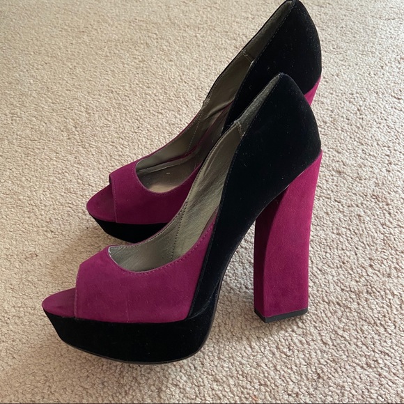 *SALE* Velvet Platform Heels Qupid - Picture 4 of 9